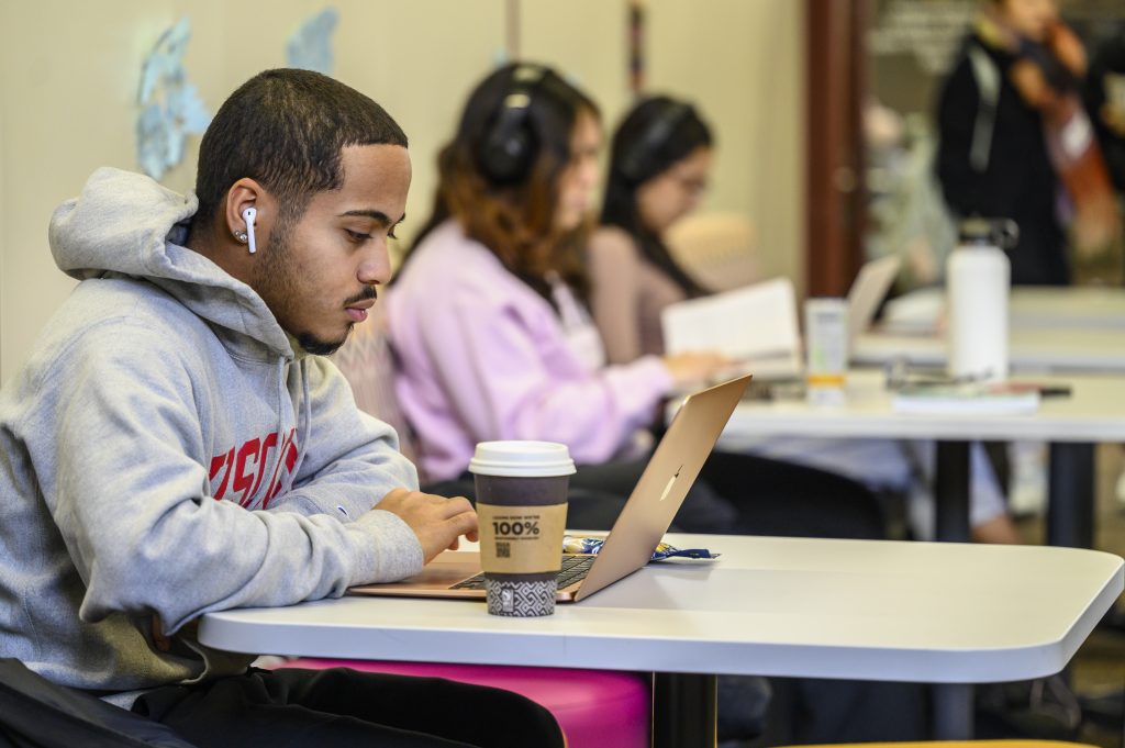 UW–Madison students study in Multicultural Center Lounge 249 of the Red Gym at the University of Wisconsin–Madison