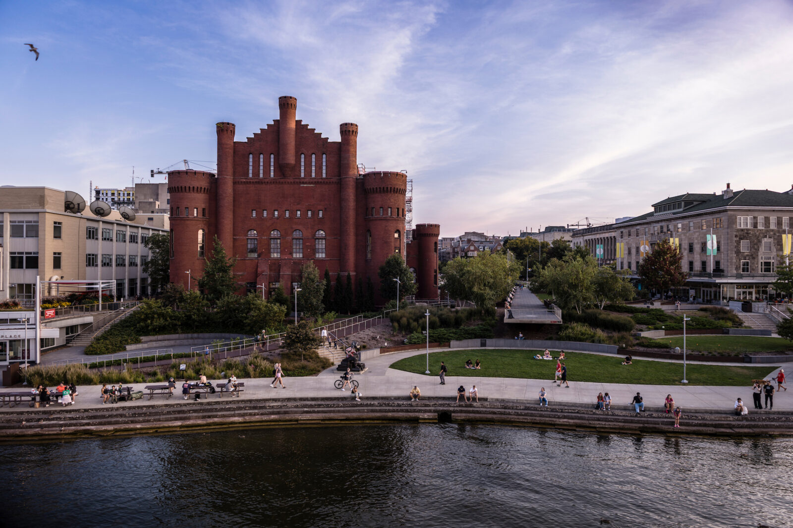 The Red Gym, Alumni Park, and the shore of Lake Mendota