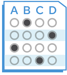 An A B C D Scantron sheet